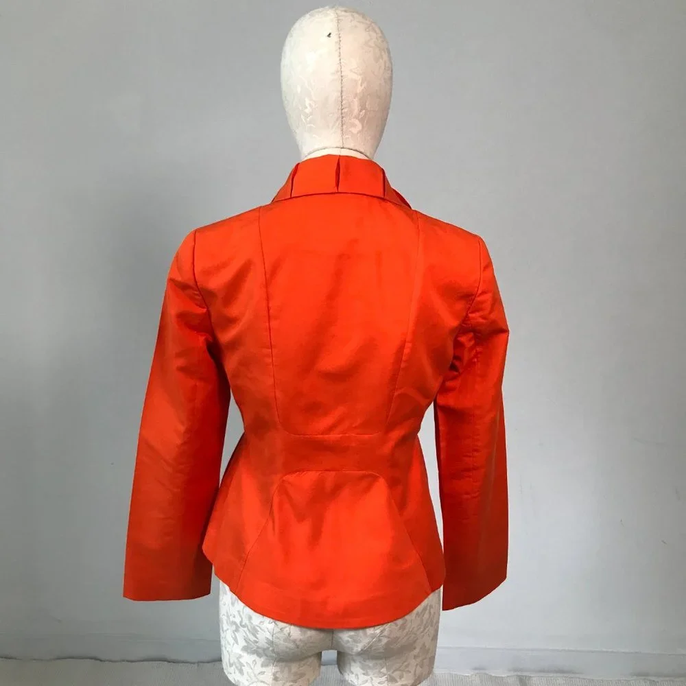 Magaschoni S Silk Cotton 365 Jacket Blazer Orange - Picture 9 of 13